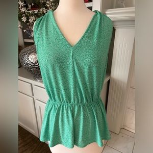 Banana Republic Green Dot Peplum Top